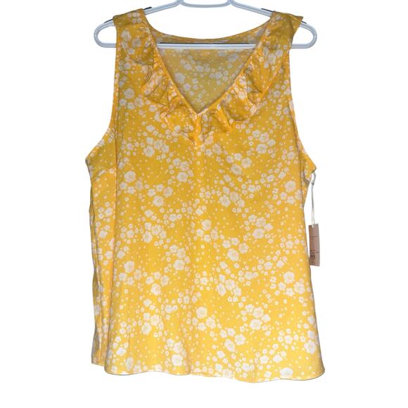 Lauren Conrad Tops - NWT! Lauren Conrad Yellow / White Tank Top Size XXL